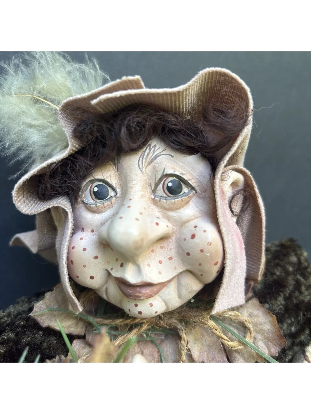 Vintage Elf Fairy Acorn Fall Autumn Troll Gnome Christmas Ornament Folk Art